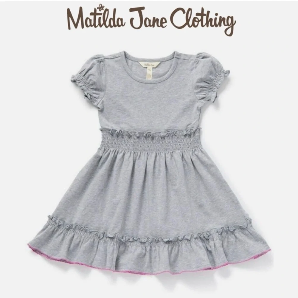 Matilda Jane heather grey perfectly paired girls lap dress - Picture 2 of 3